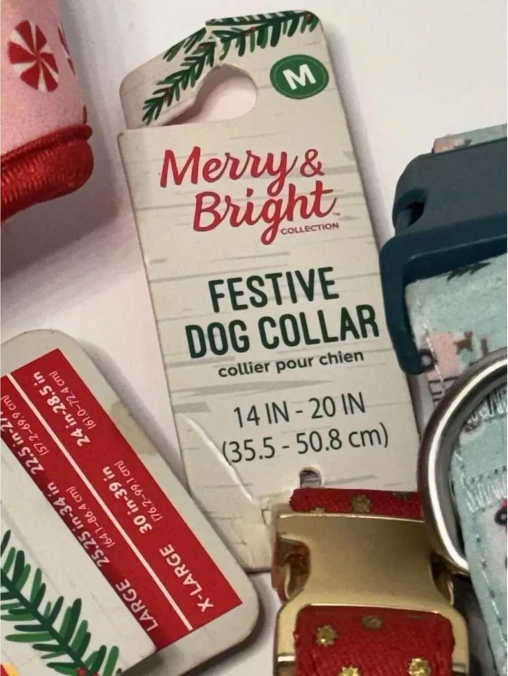 Christmas Dog Harness Collar Leash Lot Festive Merry Bright Holiday Medium